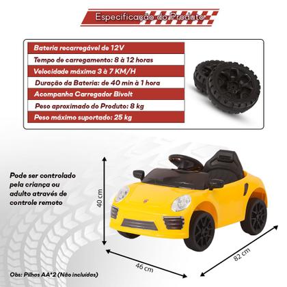 Imagem de Carro Elétrico Infantil 12V Porsche Controle Remoto 1213