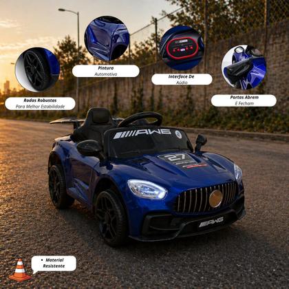 Imagem de Carro Elétrico Infantil 6V Sportive Azul Controle Remoto
