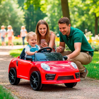 Imagem de Carro Elétrico Infantil 6V Vermelho Com Controle Remoto Música E Faról - Zippy Toys