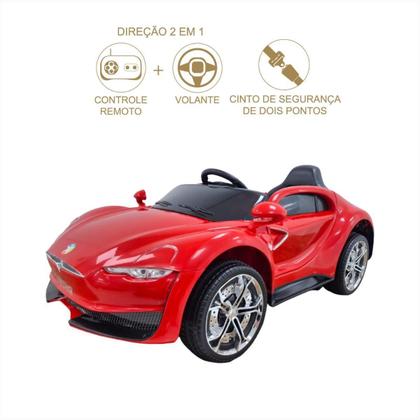 Imagem de Carro Elétrico Infantil Bateria 12V Controle Remoto Música
