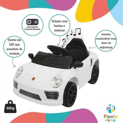 Imagem de Carro eletrico infantil compact 6v branco - zippy toys