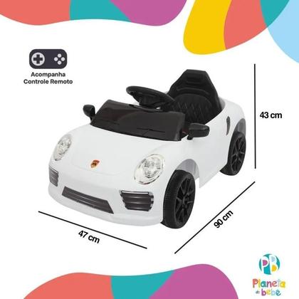 Imagem de Carro eletrico infantil compact 6v branco - zippy toys