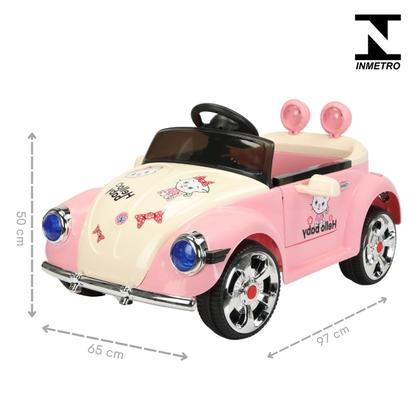 Imagem de Carro Elétrico Infantil Fuquinha HelloBaby 12v Controle Remoto Luz e Música