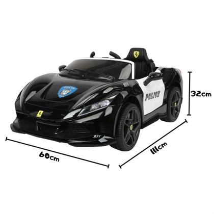 Imagem de Carro Eletrico Infantil Passeio 12V Polícia Luz E Som Motor