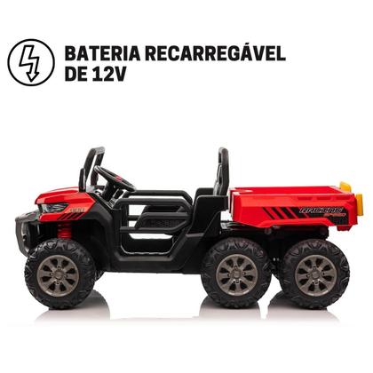 Imagem de Carro Eletrico Infantil Trator 4x4 12v 2 Lugares com Caçamba C Remoto
