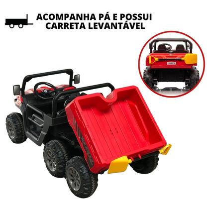 Imagem de Carro Eletrico Infantil Trator 4x4 12v 2 Lugares com Caçamba C Remoto