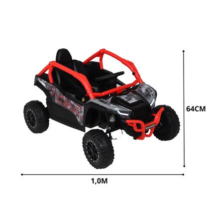 Imagem de Carro Elétrico Infantil UTV 4x4 Kawasaki KRX 1000 24V Vermelho Bel Off Road de Luxo