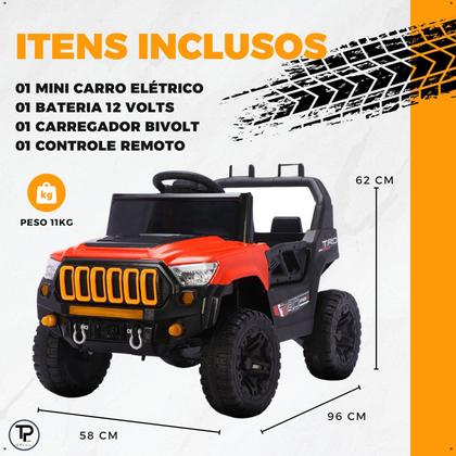 Imagem de Carro Elétrico Jipe Jeep Jipinho Titan Xr 4X2 12v Com Controle Remoto Infantil Carrinho