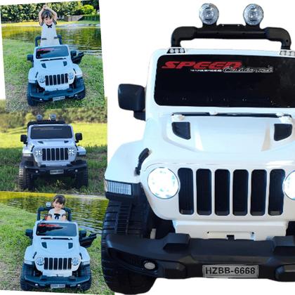 Imagem de Carro Eletrico Shiny Toys Jipe Rubicon 12V com Controle Branco