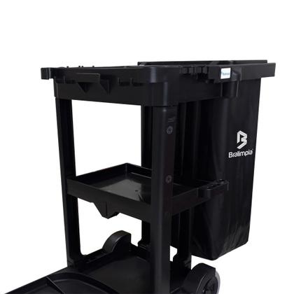 Imagem de Carro funcional com bolsa 90L América Black - CFBLACKT - Bralimpia