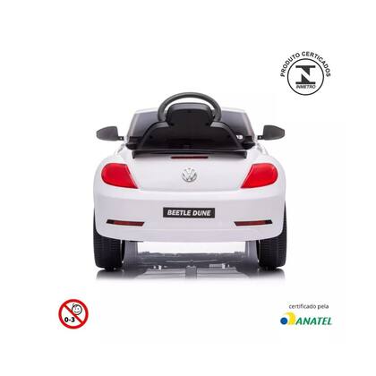 Imagem de Carro Infantil Elétrico Volkswagen Fusca Beetle Dune Branco