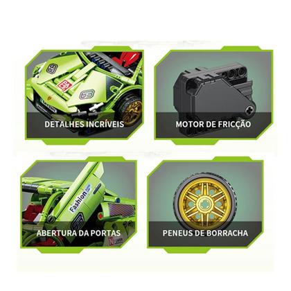 Imagem de Carro Lamborguine Fricção Bloxi 586 Pçs Bloco Montar Speed
