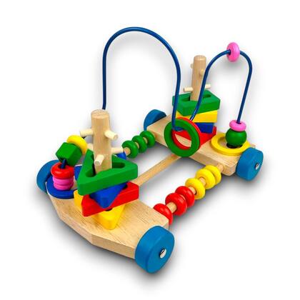 Imagem de Carro Montanha Russa Brinquedo Educativo Montessori Madeira
