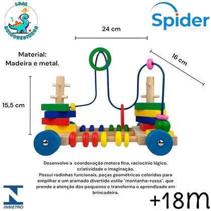 Imagem de Carro Montanha Russa Brinquedo Educativo Montessori Madeira