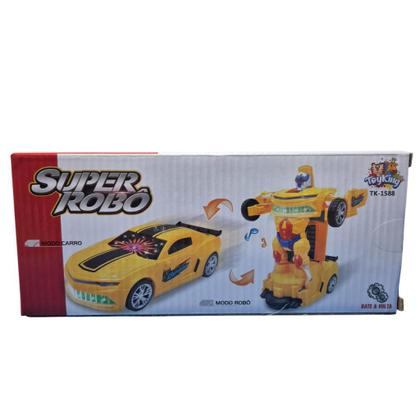 Imagem de Carro Que Vira Super Robô Amarelo - ToyKing TK1588