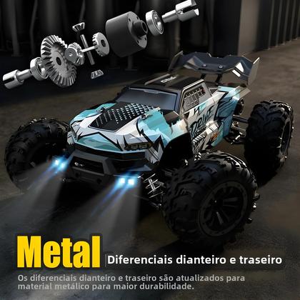Imagem de Carro RC 4WD de Alta Velocidade 1:16 (70 km/h) - Motor Sem Escovas e Luzes LED