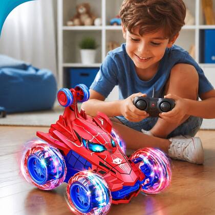 Imagem de Carro Rc Com Rodas Luminosas Led E Acrobacias Radicais Entrega Rápida