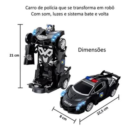 Imagem de Carro Transformes Policia Robô Carrinho A Pilha Som Luzes