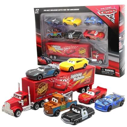 Imagem de Carros 3 - Conjunto de 7 Carrinhos de Metal Disney Pixar - Relâmpago McQueen e Jackson Storm