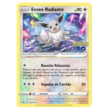 Imagem de Carta Pokémon Box Premium Eevee Radiante 38 Cartinhas Broche