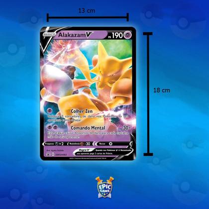 Imagem de Carta Pokémon Jumbo Alakazam V Promo Original Copag