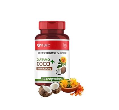 Imagem de Cártamo + Coco 1000mg 60 Cápsulas - Muwiz