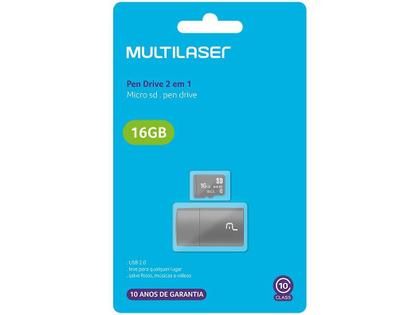 Imagem de Cartão de Memória 16GB Micro SD Multilaser - Classe 10 MC162