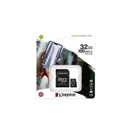 Imagem de Cartão de Memória Kingston Canvas Select Plus MicroSD 32GB Classe 10 com Adaptador, Câmeras Automáticas/Dispositivos Android - SDCS2/32GB