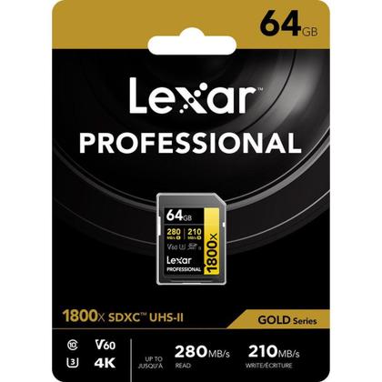 Imagem de Cartão de Memória Lexar 64gb Cartão Sd Professional 280Mbs