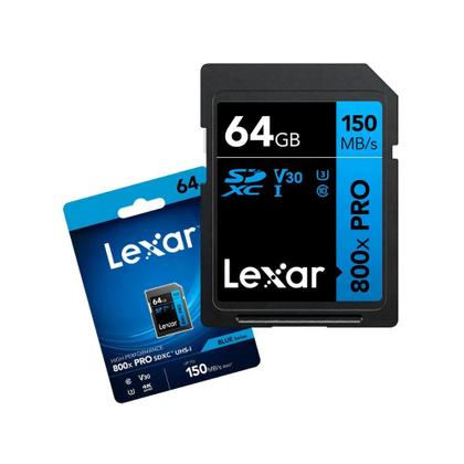 Imagem de Cartao de Memoria Lexar 64GB SDXC-UHS-I Blue Series 800X Pro Classe 10 LSD0800P064G-BNNNU