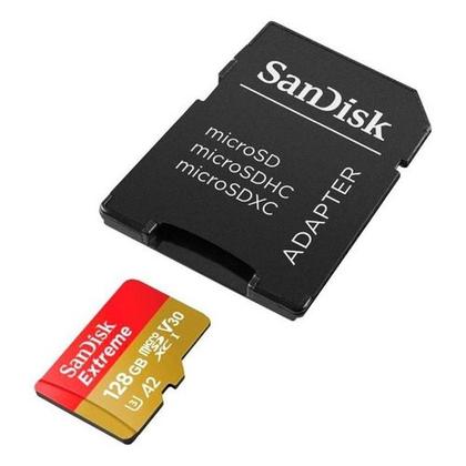 Imagem de Cartao de memoria sandisk extreme 128gb micro sd sd sdxc uhs-i u3 action cam c/ adaptador - sdsqxaa-128g-gn6aa