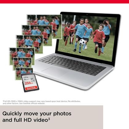 Imagem de Cartão de Memória SanDisk Ultra SDXC 256GB - UHS-I C10 U1 Full HD