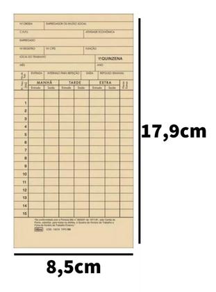 Imagem de Cartão De Ponto Mensal TA - 100 Folhas - Kit Com 2 Blocos