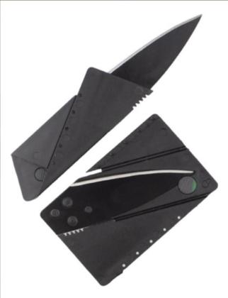 Imagem de Cartão Faca Ninja Lamina Afiada Dobrável Credito Carteira Cor Preto