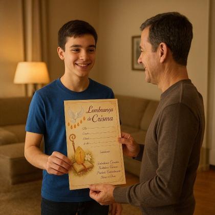 Imagem de Cartão Lembrança Certificado Crisma