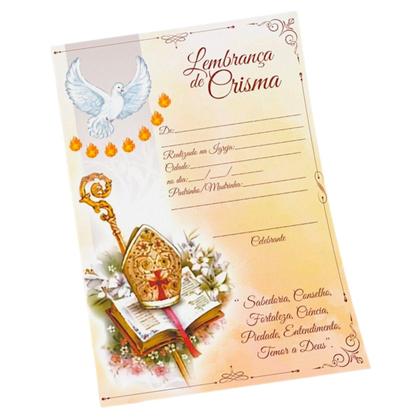 Imagem de Cartão Lembrança Certificado Crisma