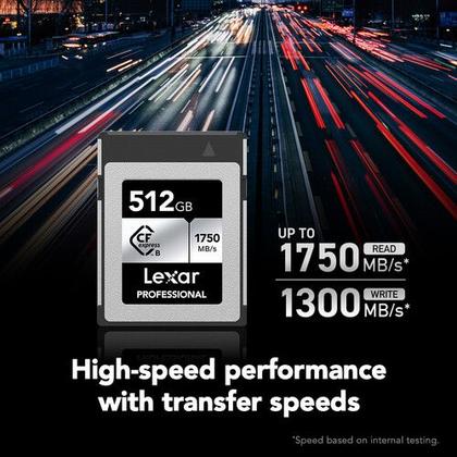 Imagem de Cartão memória lexar cfexpress 512gb type b 1750mb/s silver lcxexsl512g-rneng