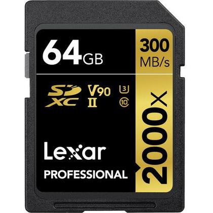 Imagem de Cartão memória lexar sd xc 64gb 2000x uhs-ii 300mb/s v90