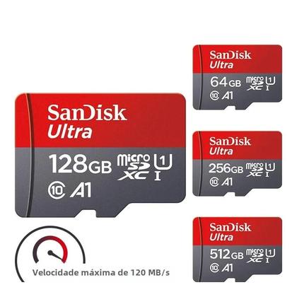 Imagem de Cartão MicroSD Ultra Classe 10 A1 - 128GB, 32GB, 64GB, 256GB e 512GB