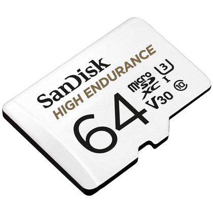 Imagem de Cartão microSDXC SanDisk High Endurance 64GB C10 U3 V30 4K UHD