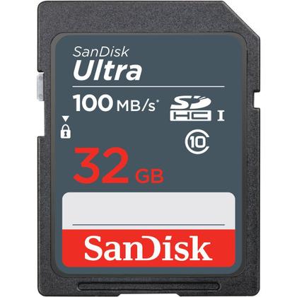 Cartão SDHC Sandisk UHS-I Ultra 32GB - 100MB/s Imagem de Cartão SDHC Sandisk UHS-I Ultra 32GB - 100MB/s