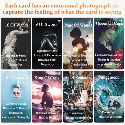 Imagem de Cartas de tarô BQLXBABLT exclusivas para iniciantes com significados 78 unidades