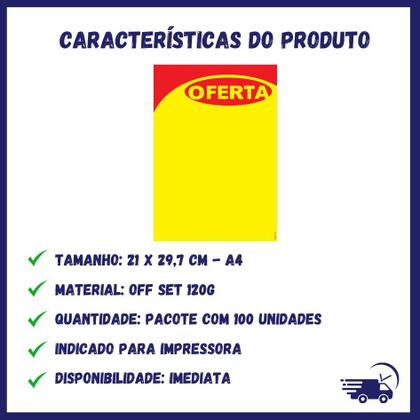 Imagem de Cartaz Oferta A4 para Impressora Papel Off Set 120g 100 unidades