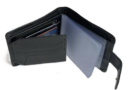 Imagem de Carteira Águia Couro Fecho Botão Em Couro Com Visor Externo Couro Legítimo Porta Cartões Dinheiro CNH Fina Compacta Resistente Presente Elegante