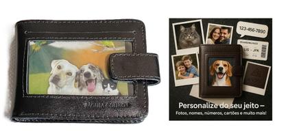 Imagem de Carteira Águia Couro Fecho Botão Em Couro Com Visor Externo Couro Legítimo Porta Cartões Dinheiro CNH Fina Compacta Resistente Presente Elegante