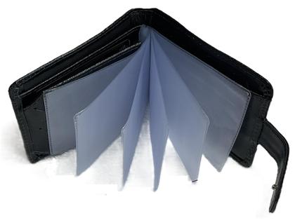 Imagem de Carteira Águia Couro Fecho Botão Em Couro Com Visor Externo Couro Legítimo Porta Cartões Dinheiro CNH Fina Compacta Resistente Presente Elegante