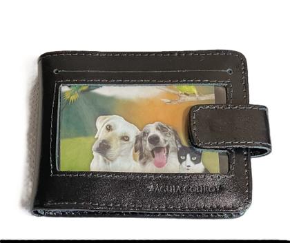 Imagem de Carteira Águia Couro Fecho Botão Em Couro Com Visor Externo Couro Legítimo Porta Cartões Dinheiro CNH Fina Compacta Resistente Presente Elegante