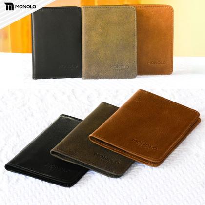 Imagem de Carteira Couro Legítimo Masculina Porta Cartão Crédito Pequena Slim Fina Compacta Monolo