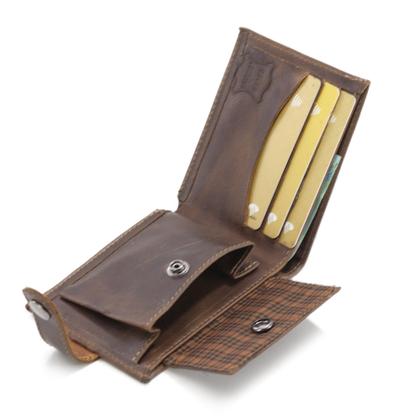 Imagem de Carteira Couro Masculina Porta Cartão Moedas Documentos Fecho de Botão