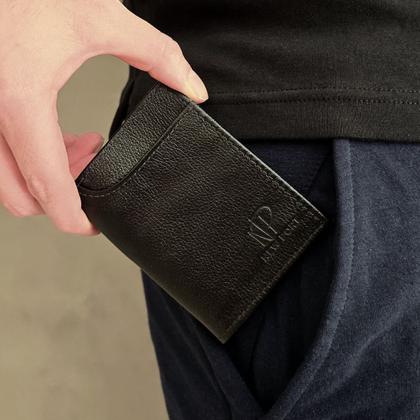 Imagem de Carteira de Couro Masculina Porta Cartão Casual New Port